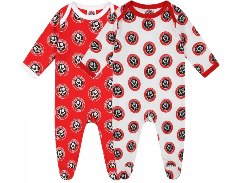 Sheffield United Football Shirts twin-pack-crest-sleepsuit-rw-hld00134 | Premium Kits For Fans