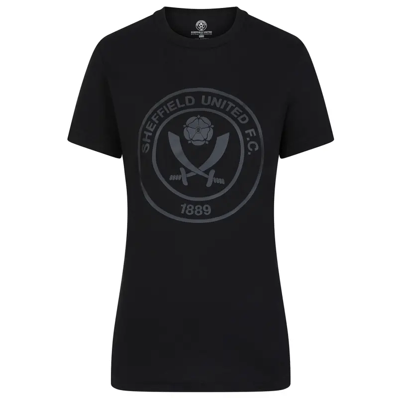 Sheffield United Football Shirts women-sheffield-united-crest-tee-black-four0106 | Premium Kits For Fans